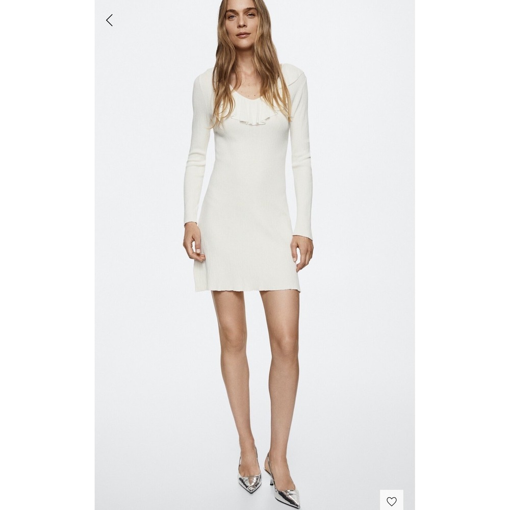 Mango Textured Ruffled Dress Size M